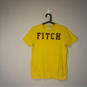 Abercrombie & Fitch Yellow Tee with Brown Logo